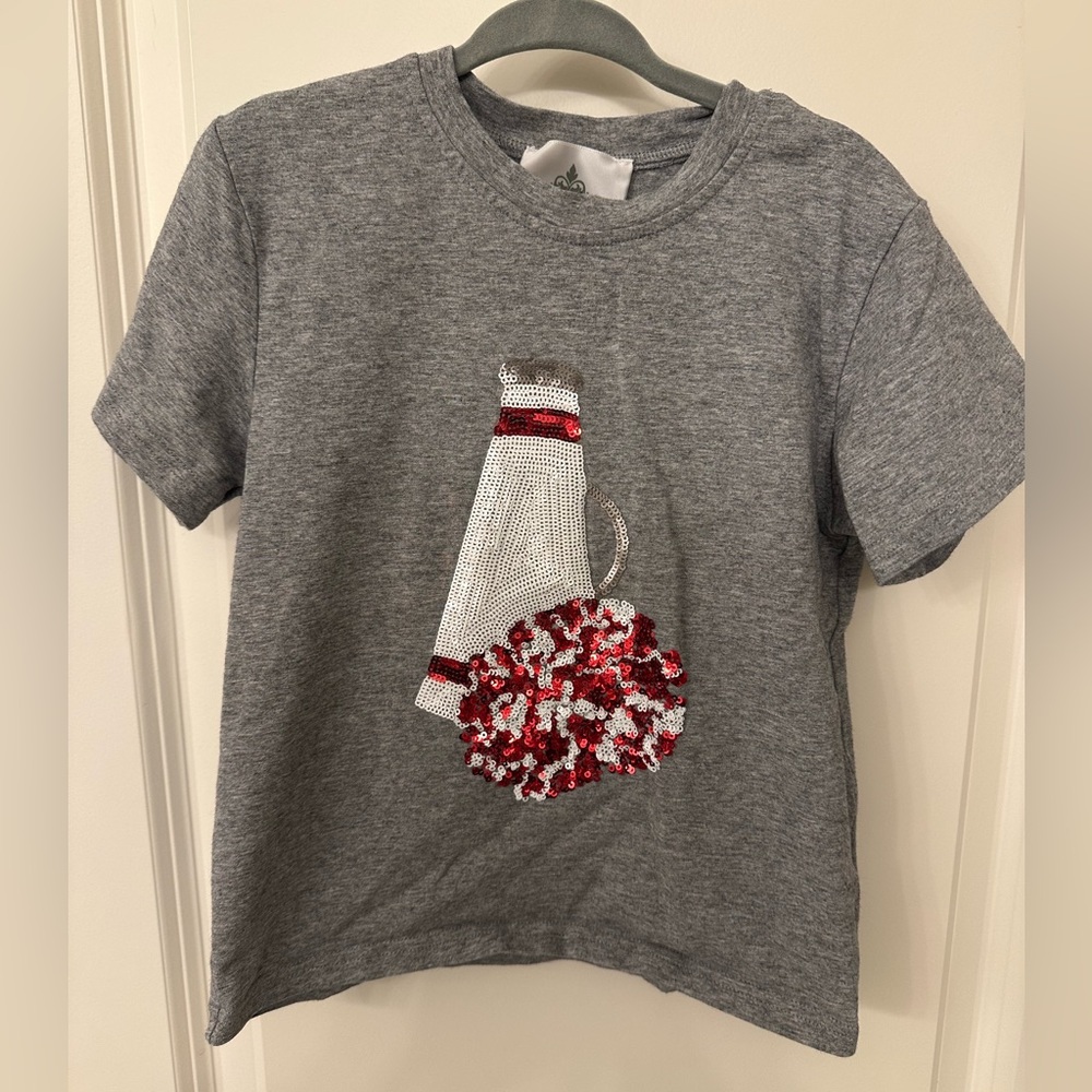 Gray Kids' T-Shirt with Cheerleading Motif